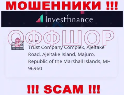 Не нужно взаимодействовать, с такого рода мошенниками, как контора InvestF1nance, т.к. скрываются они в оффшоре - Trust Company Complex, Ajeltake Road, Ajeltake Island, Majuro, Republic of the Marshall Islands, MH 96960