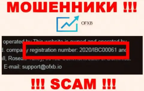 Регистрационный номер, который принадлежит организации ОФХБ - 2020/IBC00061