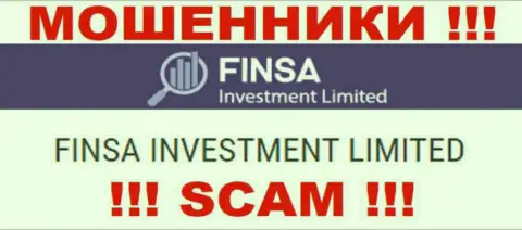 FinsaInvestmentLimited - юр лицо internet мошенников компания Finsa Investment Limited