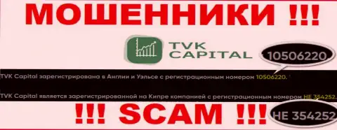 Будьте весьма внимательны, наличие номера регистрации у компании TVK Capital (HE 354252) может быть приманкой
