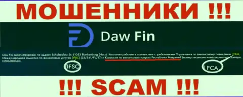 Организация DawFin Com преступно действующая, и регулятор у нее такой же аферист