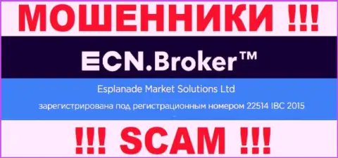 Номер регистрации, который принадлежит конторе ECN Broker - 22514 IBC 2015