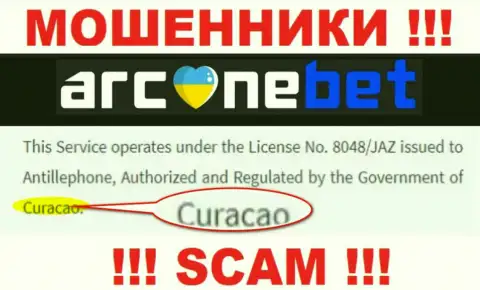 Аркан Бет - это аферисты, их место регистрации на территории Curaçao