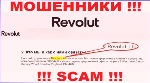 Revolut Ltd - это контора, управляющая интернет шулерами Revolut