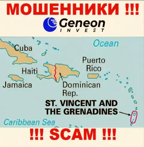 Geneon Invest пустили свои корни на территории - St. Vincent and the Grenadines, избегайте работы с ними
