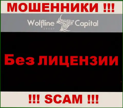 Нереально нарыть сведения о лицензии мошенников Wolfline Capital - ее просто нет !!!