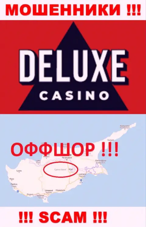 Deluxe Casino это незаконно действующая компания, пустившая корни в офшорной зоне на территории Cyprus