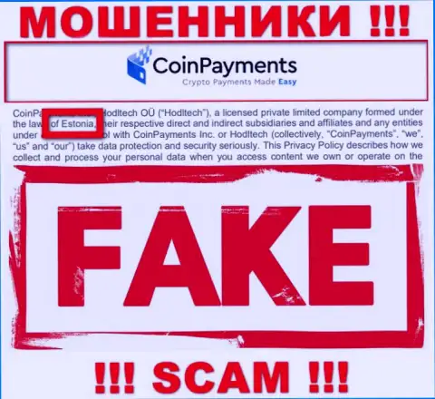 На web-ресурсе CoinPayments Net вся информация относительно юрисдикции фейковая - явно мошенники !!!