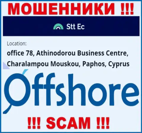 Довольно рискованно иметь дело, с такими internet ворюгами, как STTEC, так как пустили корни они в оффшоре - office 78, Athinodorou Business Centre, Charalampou Mouskou, Paphos, Cyprus