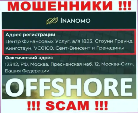 Инаномо - это мошенническая организация, которая скрывается в оффшорной зоне по адресу - 123112, РФ, Москва, Пресненская наб. 12, Москва-Сити, Башня Федерации