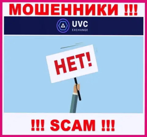 На информационном сервисе мошенников UVCExchange Com не имеется ни единого слова о регуляторе конторы