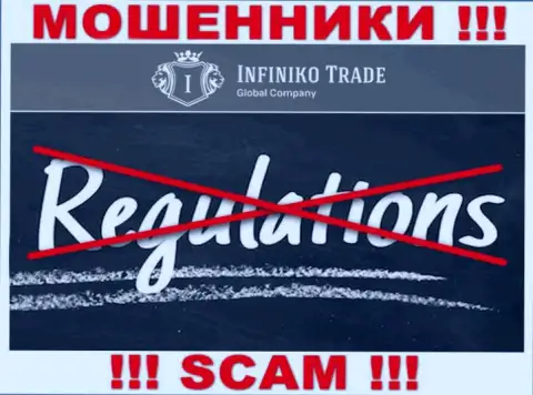 Infiniko Trade без проблем похитят Ваши денежные активы, у них нет ни лицензии на осуществление деятельности, ни регулятора