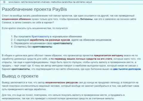 PayBis денежные активы обратно не выводит, так что стараться не нужно (обзор мошеннических комбинаций)