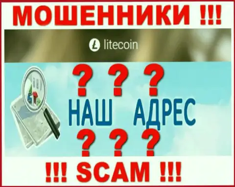 На ресурсе LiteCoin мошенники не указали местоположение организации