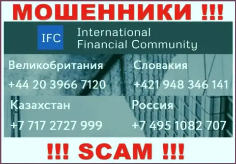 Мошенники из организации International Financial Community разводят на деньги клиентов, звоня с различных номеров телефона