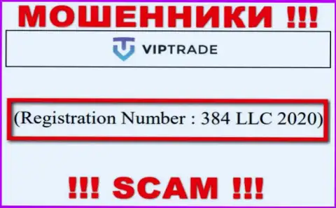 Номер регистрации организации Vip Trade - 384 LLC 2020