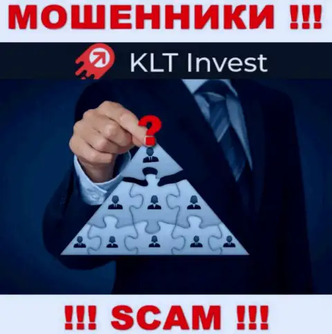 Нет возможности разузнать, кто же является непосредственными руководителями компании KLT Invest - это явно шулера