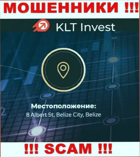 Невозможно забрать обратно депозиты у KLTInvest Com - они скрылись в оффшоре по адресу 8 Albert St, Belize City, Belize