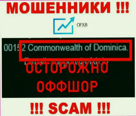 OFXB намеренно скрываются в оффшоре на территории Dominica, интернет мошенники