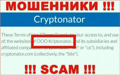 Контора Cryptonator Com находится под управлением компании OOO Криптонатор