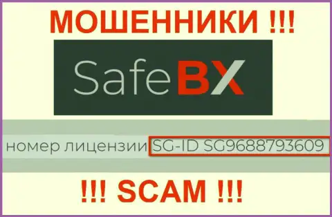 SafeBX, задуривая голову реальным клиентам, представили у себя на информационном портале номер их лицензии