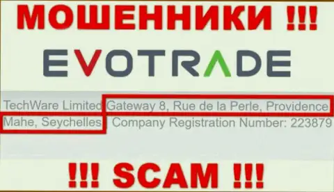 Из компании ЭвоТрейд Ком забрать обратно денежные средства не получится - указанные воры отсиживаются в оффшоре: Gateway 8, Rue de la Perle, Providence, Mahe, Seychelles