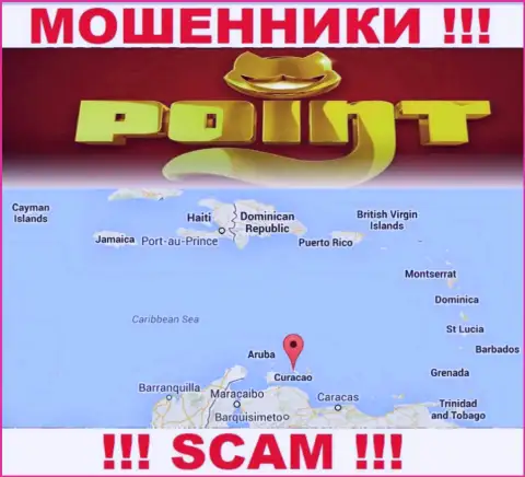 Компания Поинт Лото имеет регистрацию довольно далеко от оставленных без денег ими клиентов на территории Curacao