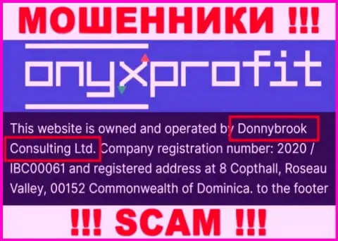 Юр. лицо конторы OnyxProfit - это Donnybrook Consulting Ltd, информация взята с официального ресурса