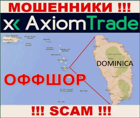 Axiom Trade специально прячутся в оффшорной зоне на территории Dominica, интернет воры