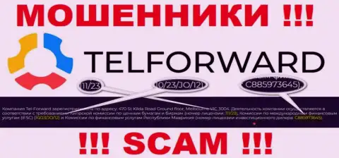 На информационном ресурсе Tel-Forward есть лицензионный документ, но это не меняет их мошенническую сущность