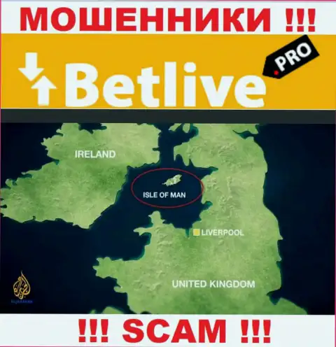 Bet Live зарегистрированы в офшоре, на территории - Isle of Man