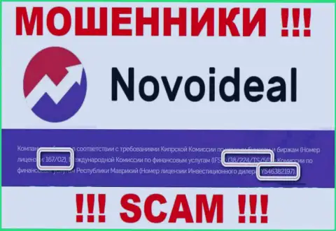 Не работайте совместно с NovoIdeal, даже зная их лицензию, предоставленную на сайте, Вы не сможете спасти свои деньги