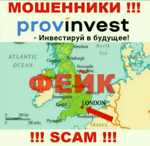 Разводилы ProvInvest Org не указывают достоверную информацию касательно их юрисдикции