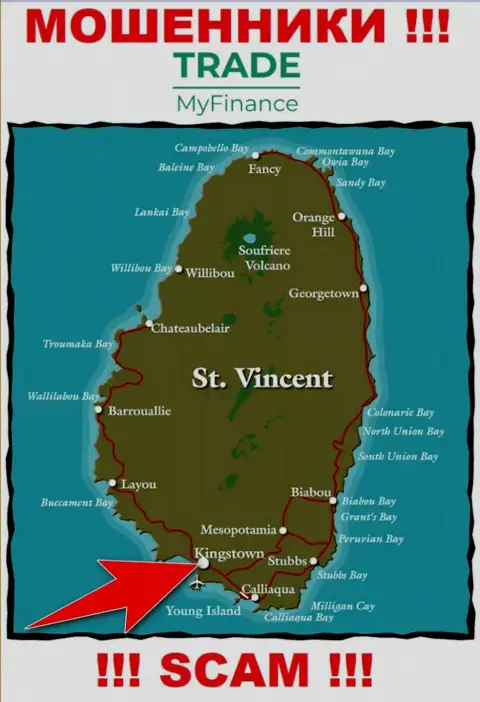 Официальное место регистрации internet-мошенников TradeMyFinance Com - Kingstown, Saint Vincent and the Grenadines