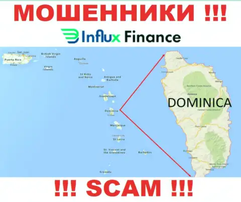 Организация InFluxFinance Pro - это интернет-обманщики, базируются на территории Commonwealth of Dominica, а это оффшорная зона