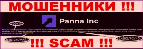 Мошенники Panna Inc умело обувают доверчивых клиентов, хоть и указывают свою лицензию на сайте