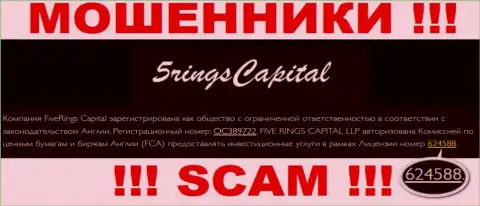 FiveRings-Capital Com опубликовали лицензию на осуществление деятельности на веб-сервисе, однако это не обозначает, что они не МОШЕННИКИ !!!