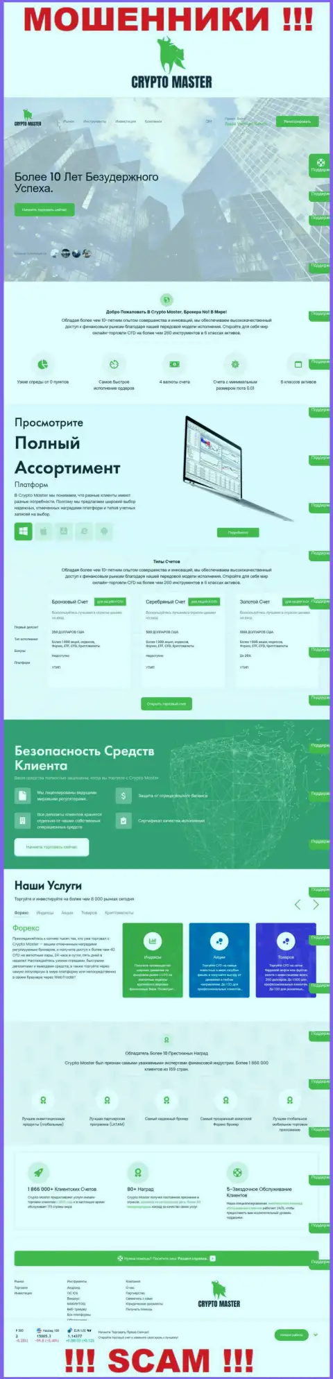 Официальная интернет страница лохотронного проекта Крипто-Мастер Ко Ук