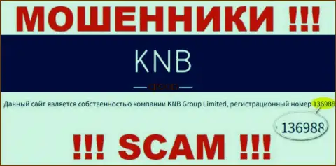 Номер регистрации конторы, которая управляет KNB-Group Net - 136988
