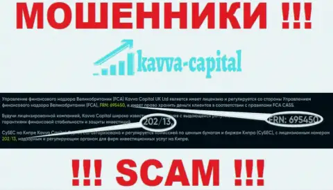 Вы не вернете деньги из конторы Kavva Capital, даже зная их номер лицензии на осуществление деятельности с официального сайта
