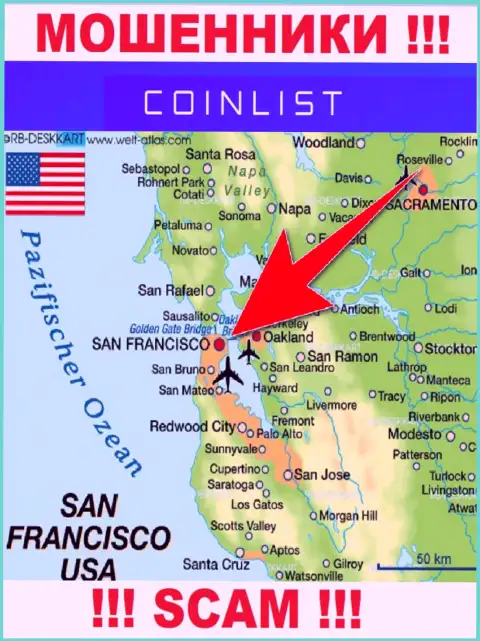 Юридическое место базирования КоинЛист Ко на территории - San Francisco, USA