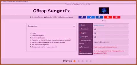 SungerFX Com - это компания, работа с которой доставляет только лишь потери (обзор мошеннических уловок)