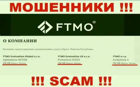FTMO - это еще один лохотрон, юридический адрес конторы - фиктивный