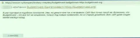 Автор рассуждения сообщает о том, что Budget Invest - это ШУЛЕРА ! Иметь дело с которыми весьма рискованно