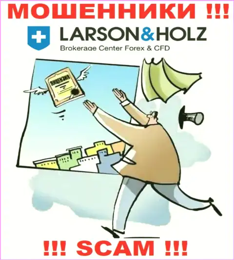 Ларсон Хольц Лтд - это ненадежная компания, так как не имеет лицензионного документа
