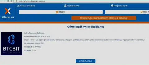 Материал об онлайн обменнике BTC Bit на web-сайте Хрейтес Ру