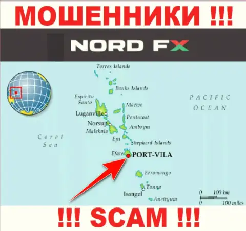 НордФХ сообщили на сайте свое место регистрации - на территории Vanuatu