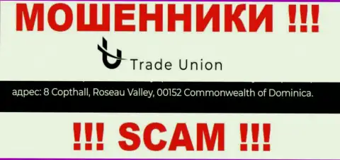 Все клиенты Трейд Юнион однозначно будут оставлены без копейки - эти интернет-разводилы спрятались в офшоре: 8 Copthall, Roseau Valley, 00152 Commonwealth of Dominica